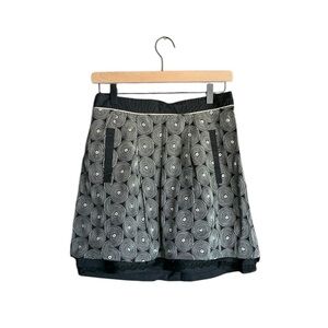 Anthropologie Floreat women’s skirt black white lined pockets size 4 boho artsy